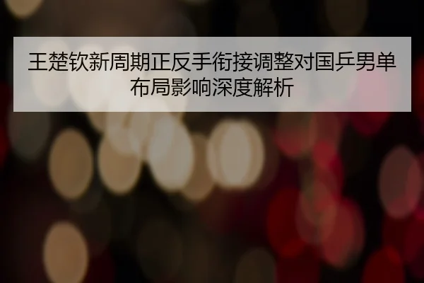 王楚钦新周期正反手衔接调整对国乒男单布局影响深度解析